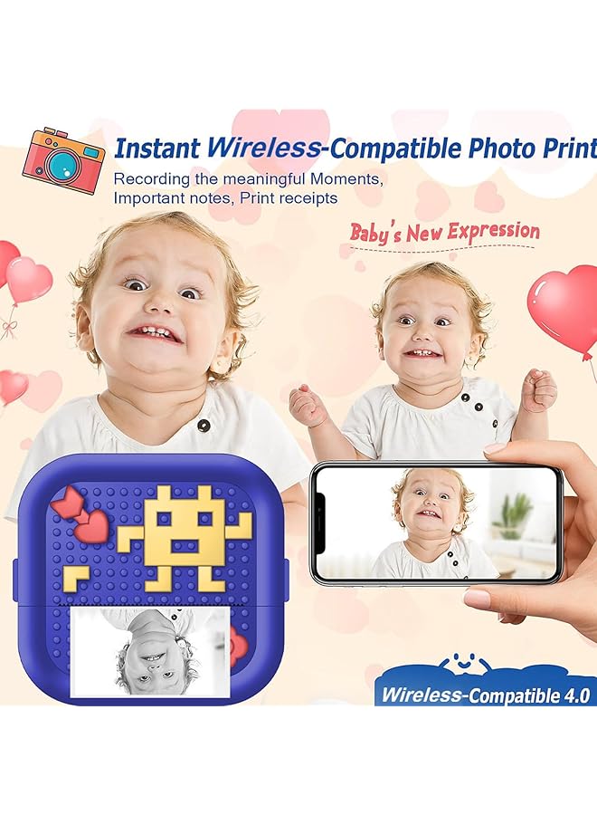 erorex Mini Portable Printer Sticker Printer Print Pod Bluetooth Inkless Printer Sticker Maker Portable Thermal Printer For Study Notes Pictures Diy Label Journal Kids Gift  - Image 3