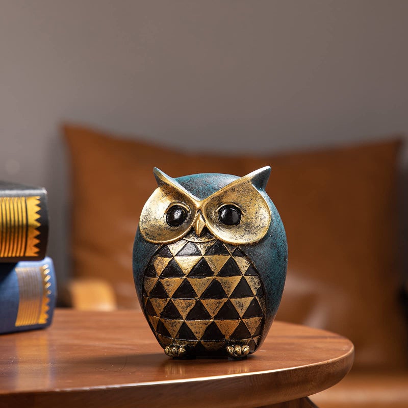 Leekung Owl statue home decor Owl figurines for bookshelf bedroom living room office TV stand decorations Owl d?cor animal sculptures gift for birds lovers - Image 1