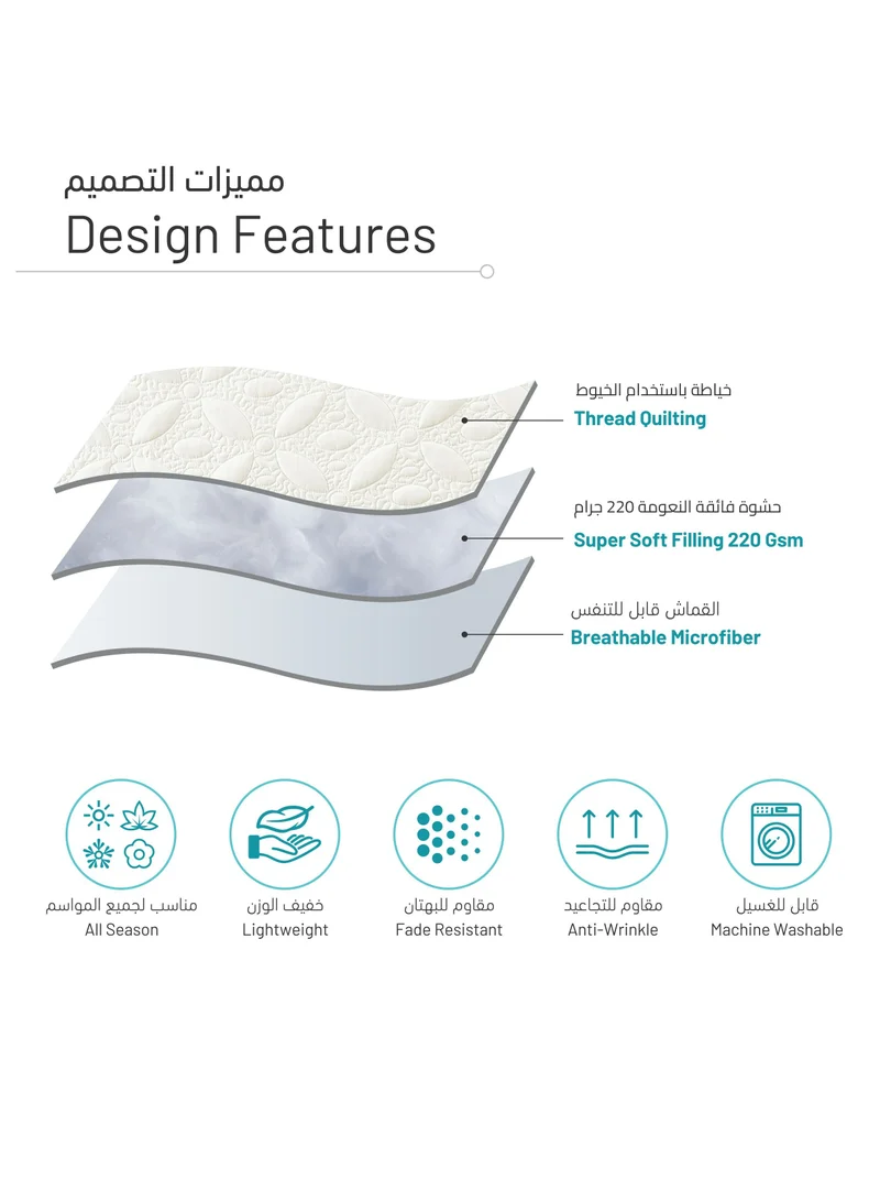 Donetella Quilt Set 6-Pcs King Size Reversible Bedspread Coverlet Set Compressed Comforter Soft Bedding Cover With Matching Fitted Sheet Pillow Shams Pillow Cases Cream