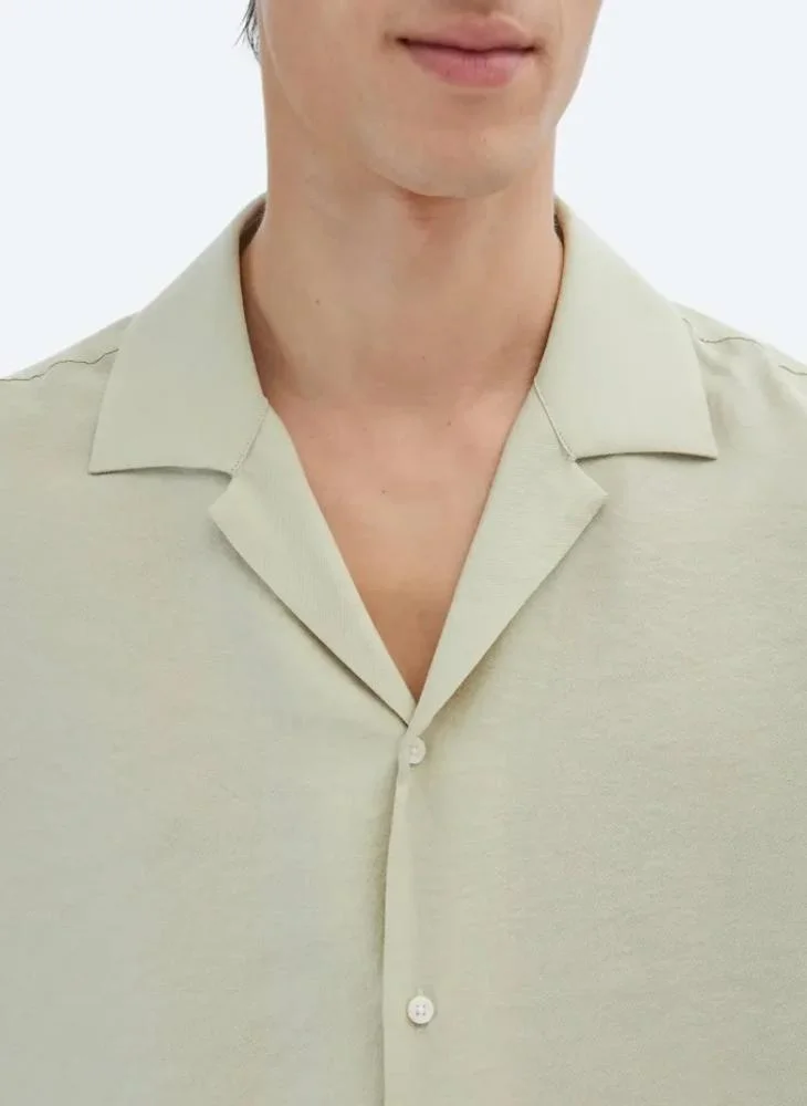 Kip Lemon Mold Plain Oversize Fit Weaving Casual Shirt