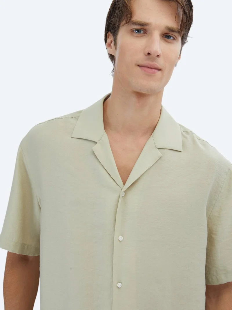 Kip Lemon Mold Plain Oversize Fit Weaving Casual Shirt