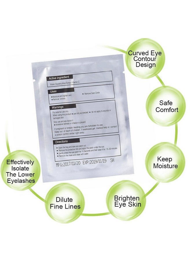 Qleng Qleng 110 Pairs Eyelash Extension Gel Patches Kit, Lash Extension Lint Free Under Hydrogel Eye Mask Pads Beauty Tool with Transparent Cosmetic Bag - Image 5