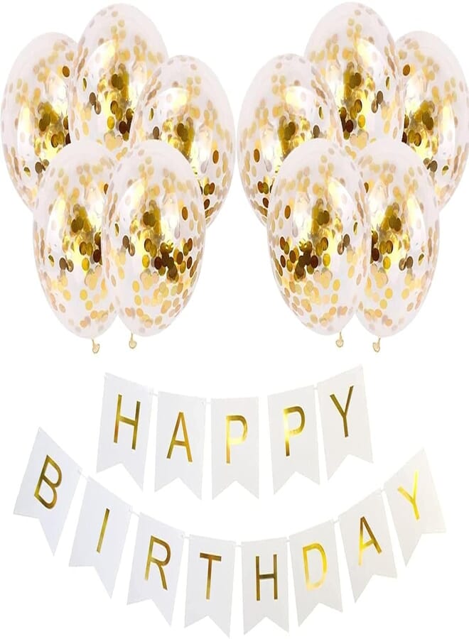 Secret 12 inch Gold Rose Gold Confetti Balloons Latex Balloon Happy Birthday Party Decorations Supplies Perfect Wedding Bridal Shower Decor (10 pcs Gold)