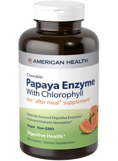 American Health Papaya Enzyme with Chlorophyll Chewable Tablets - 600 Count (200 Total Servings) - pzsku/ZFDD09D29686DB9C480FAZ/45/_/1741000363/4350c277-0ddb-485c-bab1-fc2dc84ef380