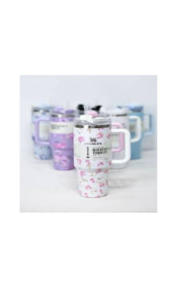 Stanley Stanley Tumbler, 40 oz Stanley Tumbler with Straw and Handle, Insulated Tumbler with Lid Travel Mug, H2.0 FlowState Stainless Steel Coffee Mug for Hot Iced Drinks, Travel Mug with Handle (Flowery) - Image 2
