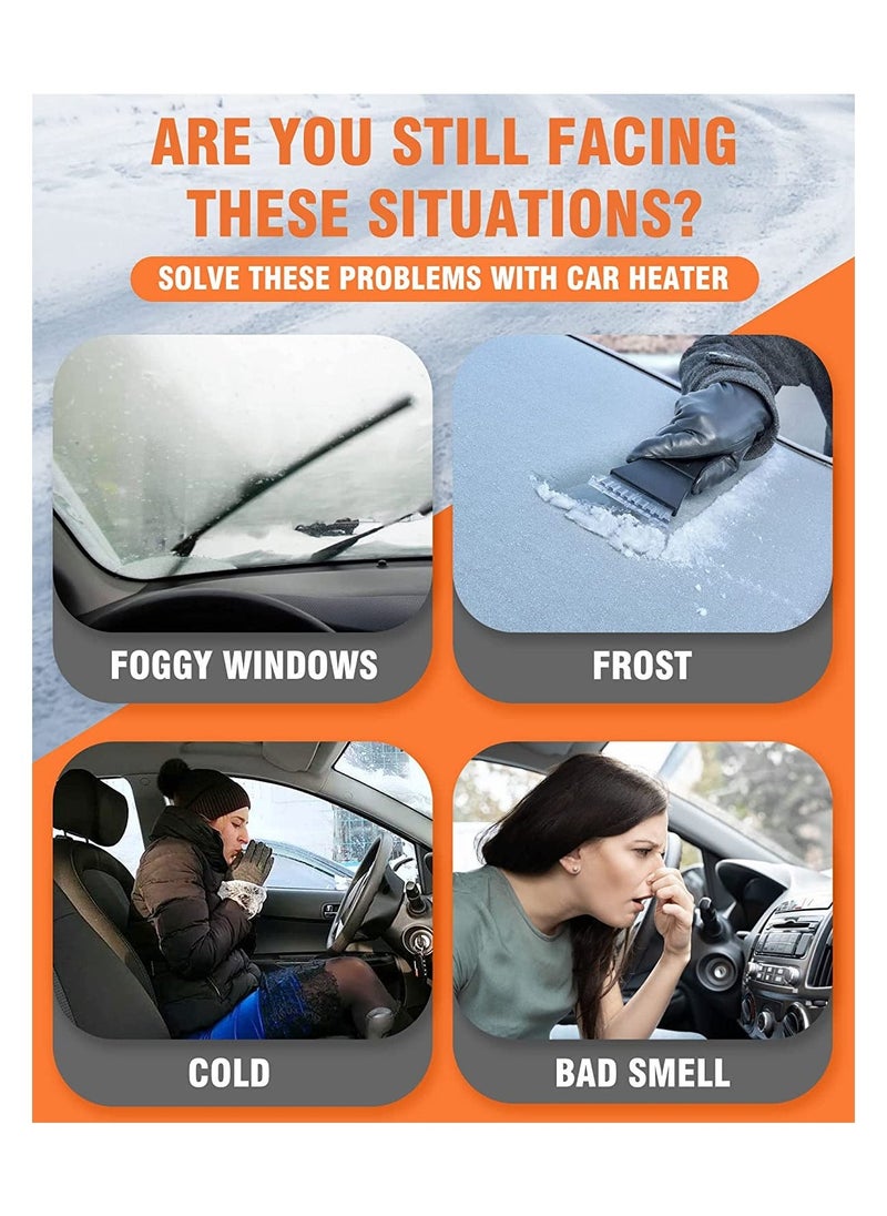 Loquat Car Heater Defroster,12V 150W Portable Car Heater Defroster Fans 2 in 1 Heating and Cooling Fast Defrost Defogger with Plug in Cigarette Lighter, Window Defroster for Car, SUV, or Trucks, Reddish Blac - Image 5