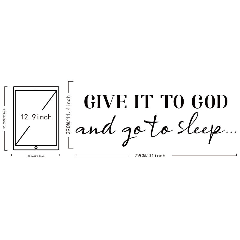 SUPERDANT Wall Decals Give It to God Quotes Wall Stickers Vinyl Art Decor Stickers DIY Saying Vinyl Art Decal Sticker Home Decoration for Living Room Bedroom Kitchen School Dormitory Wallpaper Decor - Image 2