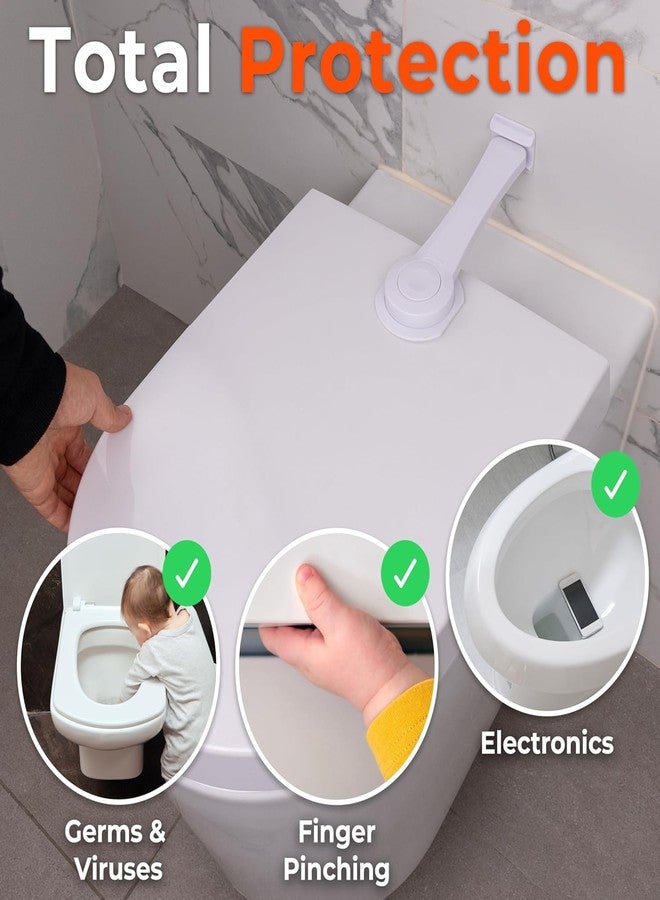 Firstblow Baby Safety Toilet Seat Lock for Kids (2 Pack) | Child Proof Toilet Lid Lock with Strong 3M Adhesive | One-Hand Operation | Durable ABS Plastic - Image 2
