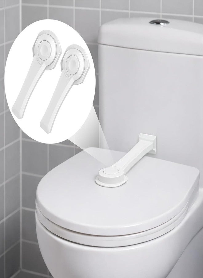 Firstblow Baby Safety Toilet Seat Lock for Kids (2 Pack) | Child Proof Toilet Lid Lock with Strong 3M Adhesive | One-Hand Operation | Durable ABS Plastic - Image 1