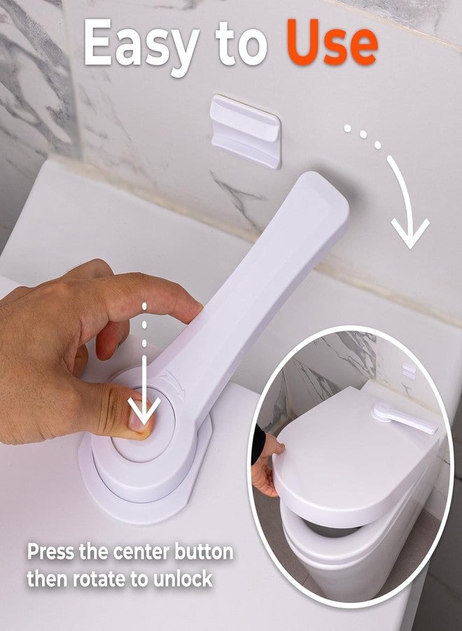 Firstblow Baby Safety Toilet Seat Lock for Kids (2 Pack) | Child Proof Toilet Lid Lock with Strong 3M Adhesive | One-Hand Operation | Durable ABS Plastic - Image 3