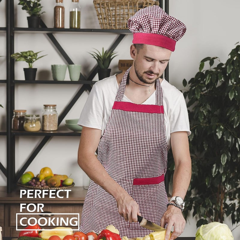 Yellow Weaves Yellow Weaves™ Cotton Kitchen Apron With Cap Combo Set of 3 - Multi - Image 5