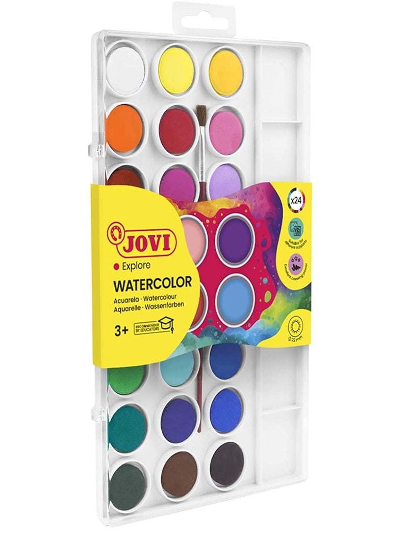 JOVI مجموعة ألوان مائية مكونة من 24 قطعة مع فرشاة - Image 4