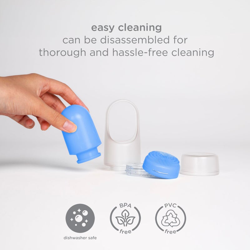 Ubbi Sunsqueeze Sunscreen Applicator Refillable Roll On Soft Silicone Bristles For Babies And Toddlers Easy To Clean Dishwasher Safe Holds 3.38 Fluid Oz Kids Summer Camp Blue & Yellow - Image 5