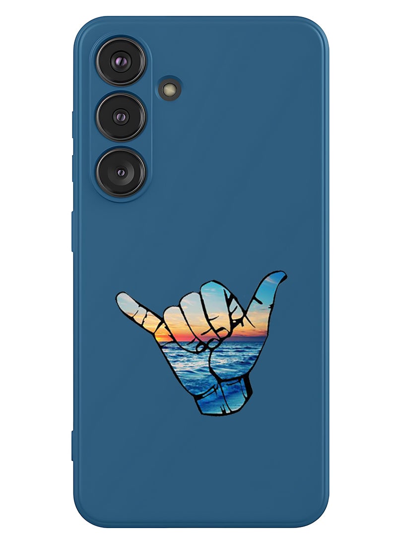 Theodor Protective Slim Fit Case Liquid Silicone Cover with Full Body Protection Anti-Scratch Shockproof Case For Samsung Galaxy S25 Plus (Blue) - Hand - Image 1