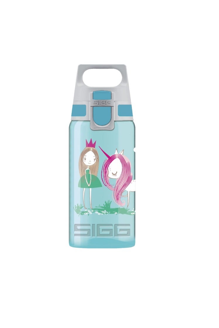 SIGG Viva One Kids Water Bottle 0.5L – “Believe in Miracles” Design – Light Blue – Leakproof, BPA-Free, Dishwasher Safe – Suitable for Carbonated Drinks – Ideal for School, Sports & Outdoor Use - Image 1