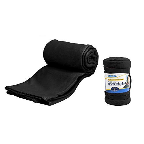Cloudz Cozy Fleece Airplane Travel Blanket for Your Flight, Car, Camping, Home or Comforting Warmth Anywhere! - Black - Image 1