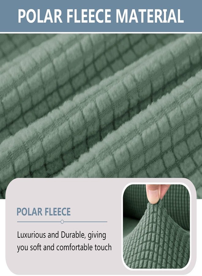 LINGERIN 7 Piece Stretch Sofa Covers for 1Base Cover 3 Cushion Couch Cover and 3 Backrest Cover for Living Room Furniture Slipcovers Thicker Jacquard Fabric (Matcha Green) - Image 5
