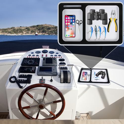 VEITHI Boat Dash Pad, Anti-Slip Boat Dash Organizer Perfect for Fishing Boat Center Consoles, EVA Foam Boat Dash Accessory,Car Dash Grip Pad for Cell Phone(White/Black) - Image 2