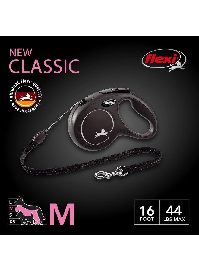 Flexi New Classic Retractable Dog Leash (Cord), 16 ft, Medium, Black - Image 3