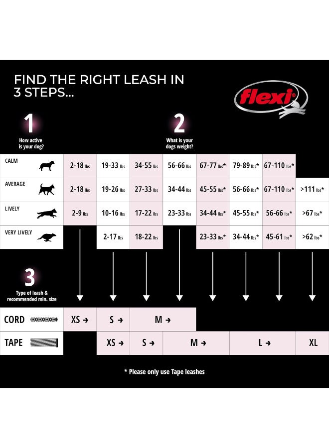 Flexi New Classic Retractable Dog Leash (Cord), 16 ft, Medium, Black - Image 4