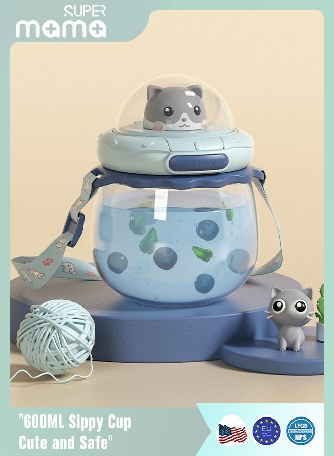 SUPERMAMA Kids Water Bottle With Straw Cute Leakproof Drinking Water Cups BPA Free Toddler Sippy Cup for School Boys and Girls - Image 1