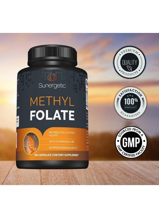 Sunergetic مكمل ميثيل فولات المتميز كبسولات ميثيل فولات مع فيتامين ب12 الميثيل وفيتامين ب6 فولات نشط أيضًَا كـ Magnafolate® ميثيل فولات 400 ميكروغرام لكل كبسولة 60 كبسولة - Image 5