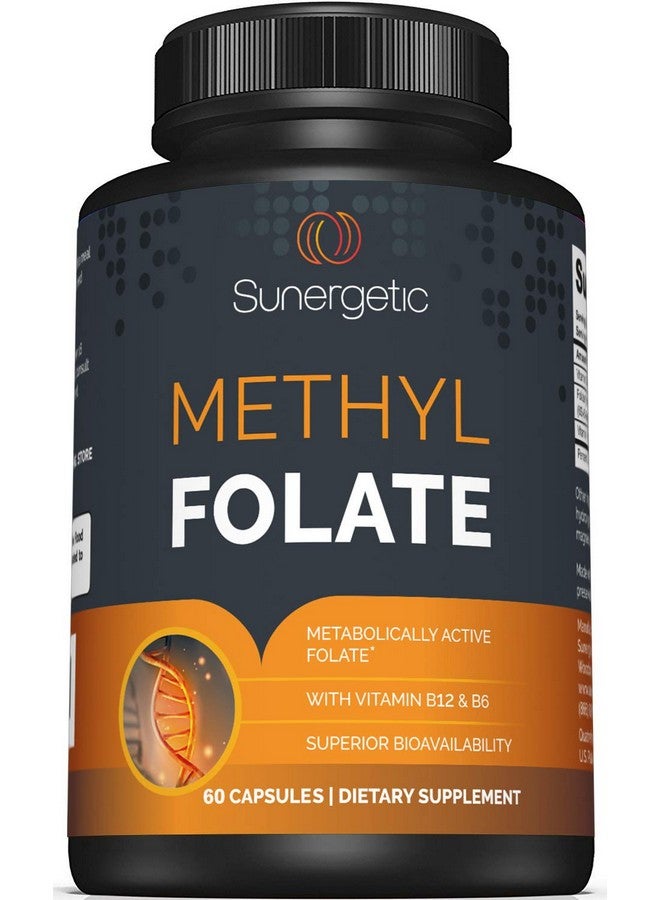 Sunergetic مكمل ميثيل فولات المتميز كبسولات ميثيل فولات مع فيتامين ب12 الميثيل وفيتامين ب6 فولات نشط أيضًَا كـ Magnafolate® ميثيل فولات 400 ميكروغرام لكل كبسولة 60 كبسولة - Image 2
