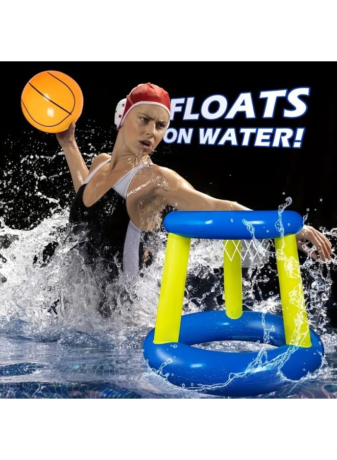 عام طقم سلة كرة السلة القابلة للنفخ بالماء لعبة تبادل إطلاق النار في حمام السباء لعبة مائية قابلة للنفخ للعب في الهواء الطلق - Image 2