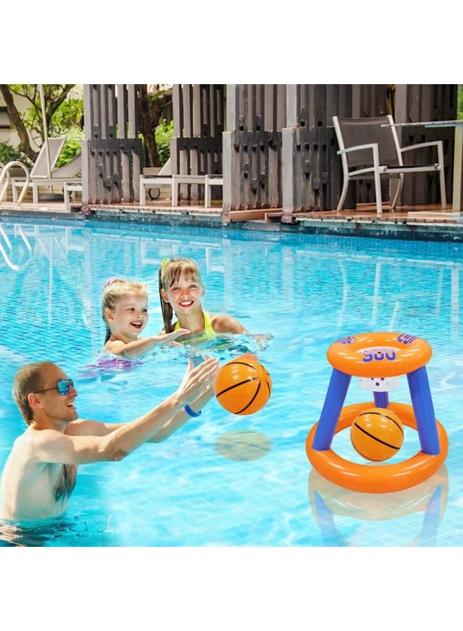 عام طقم سلة كرة السلة القابلة للنفخ بالماء لعبة تبادل إطلاق النار في حمام السباء لعبة مائية قابلة للنفخ للعب في الهواء الطلق - Image 3