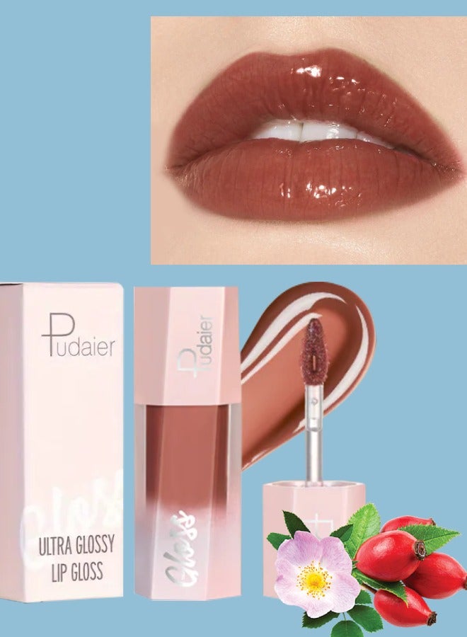 pudaier لمعان شفاه فائق اللمعان زيت شفاه ماتي لامع أحمر شفاه سائل لامع لامع لامع | لمسة نهائية لامعة صبغة شفاه عالية الصبغة تدوم طويلاً مكياج 05 - Image 1