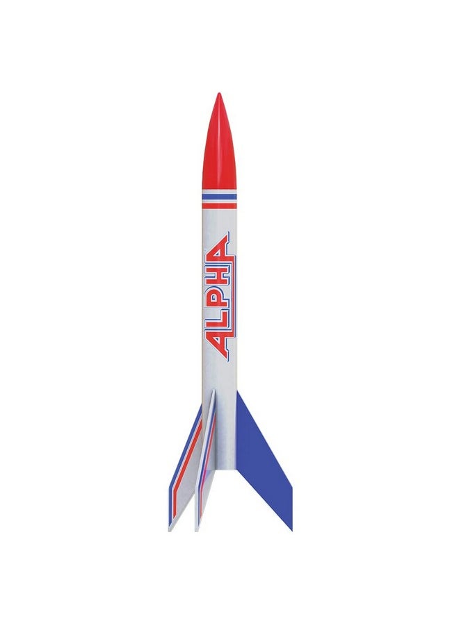 Estes Estes-1225 Alpha Rocket, Each - White, Red and Blue  - Image 1