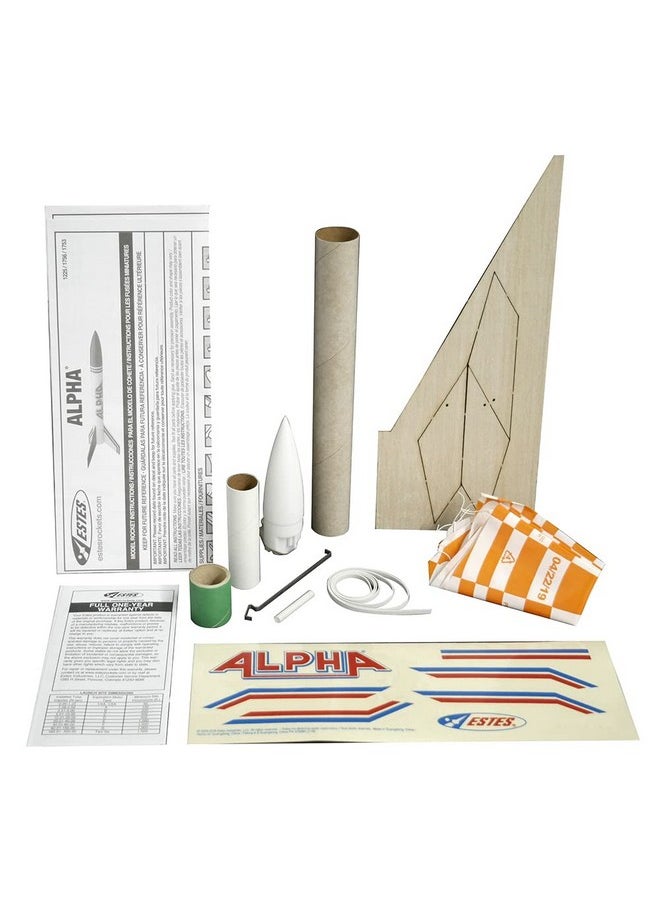 Estes Estes-1225 Alpha Rocket, Each - White, Red and Blue  - Image 4
