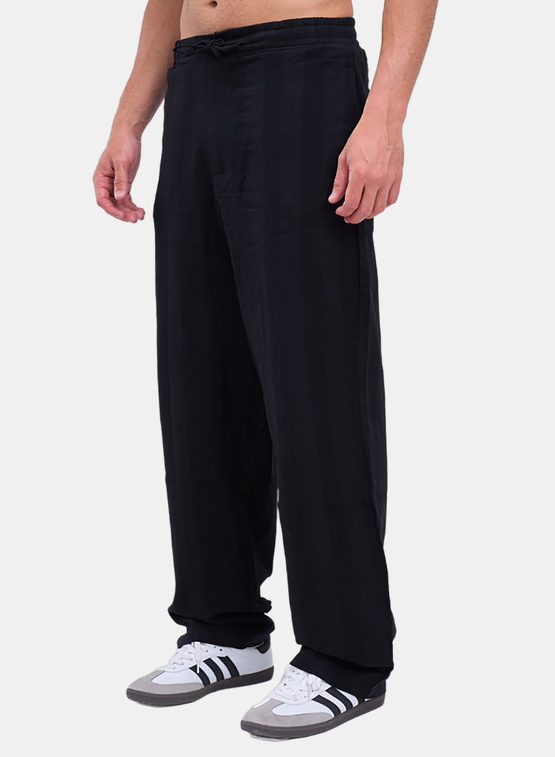 bowline Elastic Waistband Textured Cotton Sweatpants - Image 2