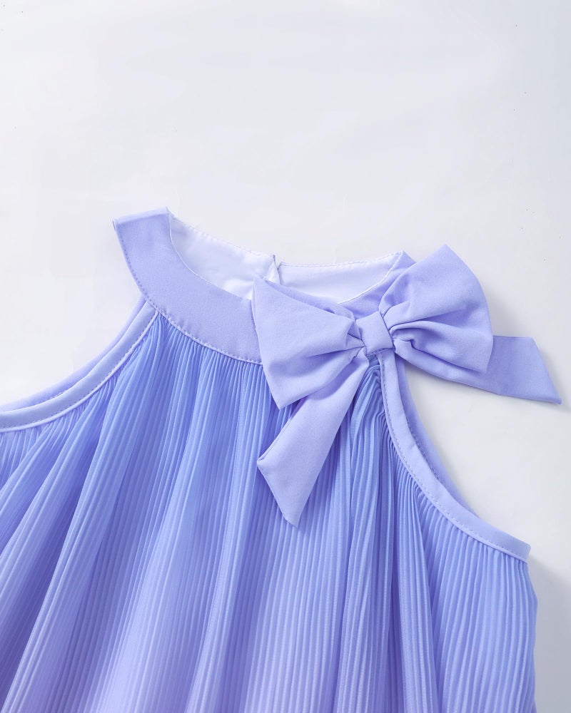 Saeaby Kids Girls Dresses Summer Clothes Toddler Ruffle Sleeveless Dress Ombre Casual Beach Sundress School Outfits Purple Pink Dresses for Little Girl 7-8 - Image 5