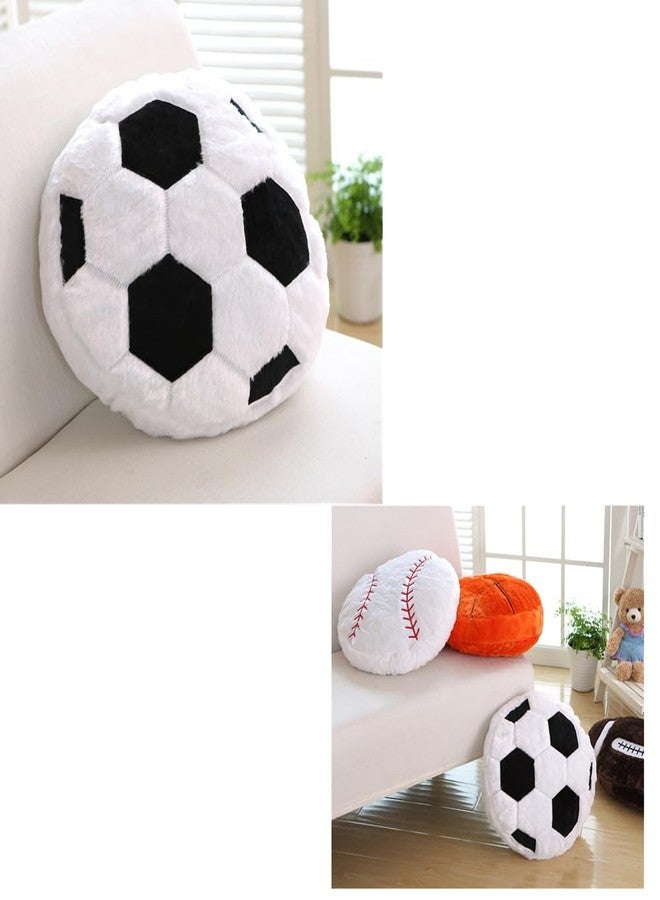 JULAN 14inch Fluffy Soccer Balls Plush Pillow,Soft Soccer Ball Stuffed Toys,Decorative Soccer & Football Pillow Cushion Throw Pillow,Football Plushies Plush Doll for Home Deco Kids Big Sports Toy Gift - Image 3