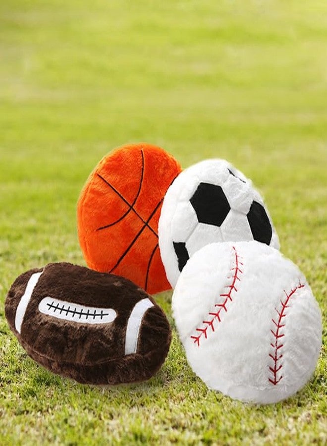 JULAN 14inch Fluffy Soccer Balls Plush Pillow,Soft Soccer Ball Stuffed Toys,Decorative Soccer & Football Pillow Cushion Throw Pillow,Football Plushies Plush Doll for Home Deco Kids Big Sports Toy Gift - Image 5