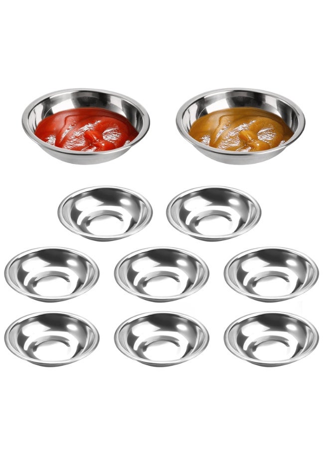 SUNSAR Stainless Steel Sauce Bowls, 8 cm, Set of 10, Mini Dipping Dishes for Sushi, Snacks, Condiments  - Image 1