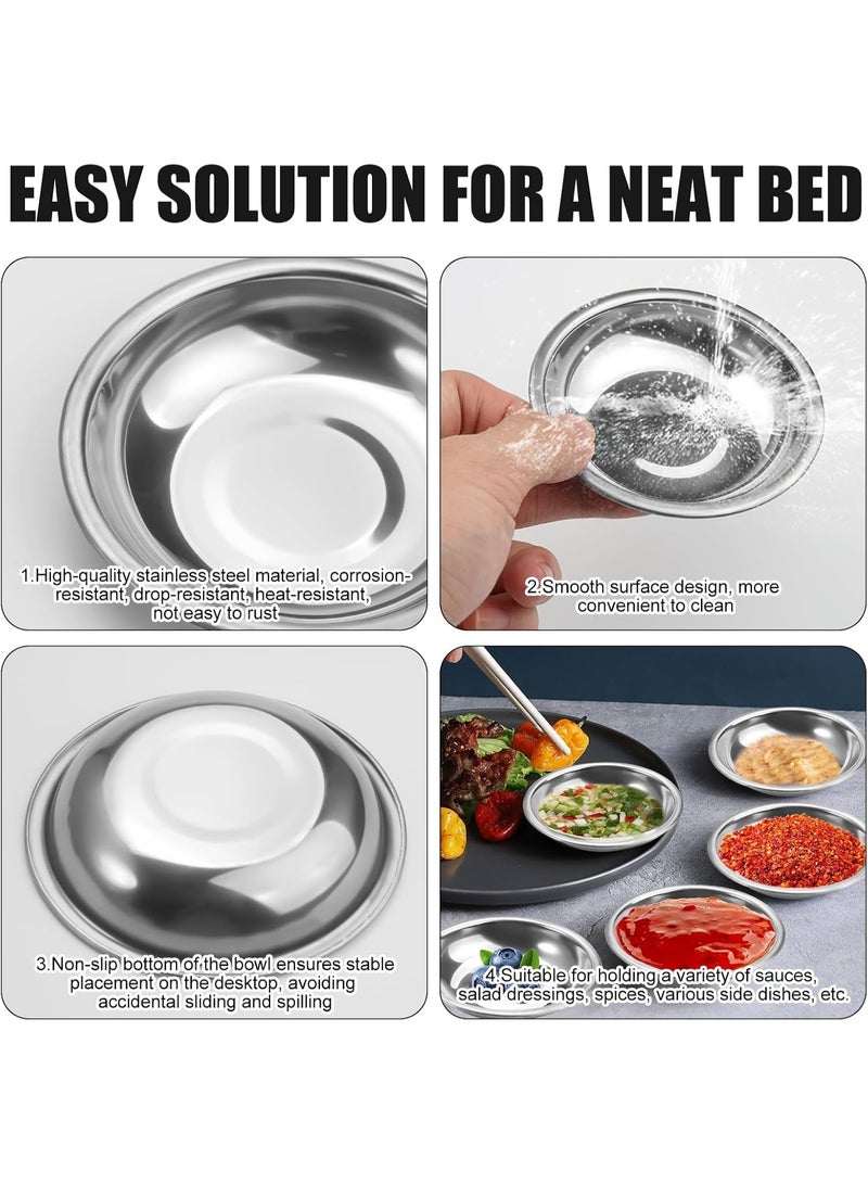 SUNSAR Stainless Steel Sauce Bowls, 8 cm, Set of 10, Mini Dipping Dishes for Sushi, Snacks, Condiments  - Image 3