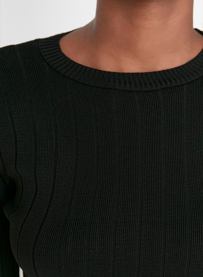 trendyol Black Basic Crew Neck Knitwear Sweater TWOAW23KZ01249 - Image 4