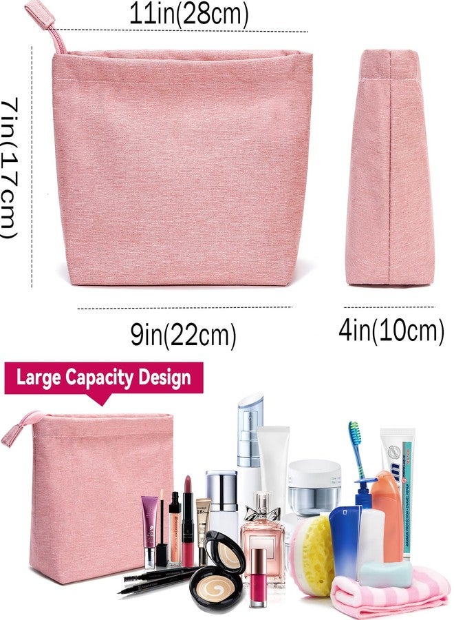 FUNSEED Large Travel Toiletry Bag for Women and Men, Portable Makeup Organizer, Water-resistant Travel Shaving Bag for Toiletries Accessories, Cosmetic (Pink) - Image 3