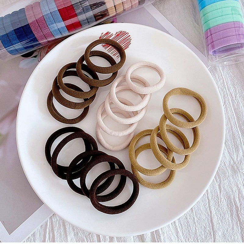 Generic The Maxim Seamless Hair Ties Elastic Hair Bands Set in Natural Colours 30 Pieces  - Image 3
