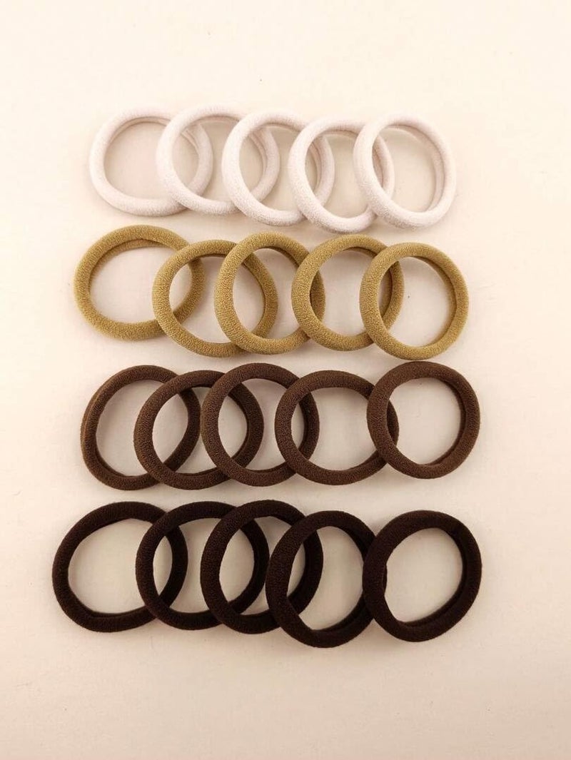 Generic The Maxim Seamless Hair Ties Elastic Hair Bands Set in Natural Colours 30 Pieces  - Image 2