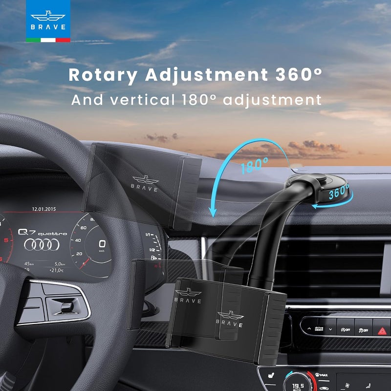 Brave Car Phone Holder for Dashboard, 360° Rotatable Phone Mount For Dashboard Compatible with iPhone 15 Series, ‎Galaxy S23 Ultra & All Smart Phones (BHL-53) - Image 4