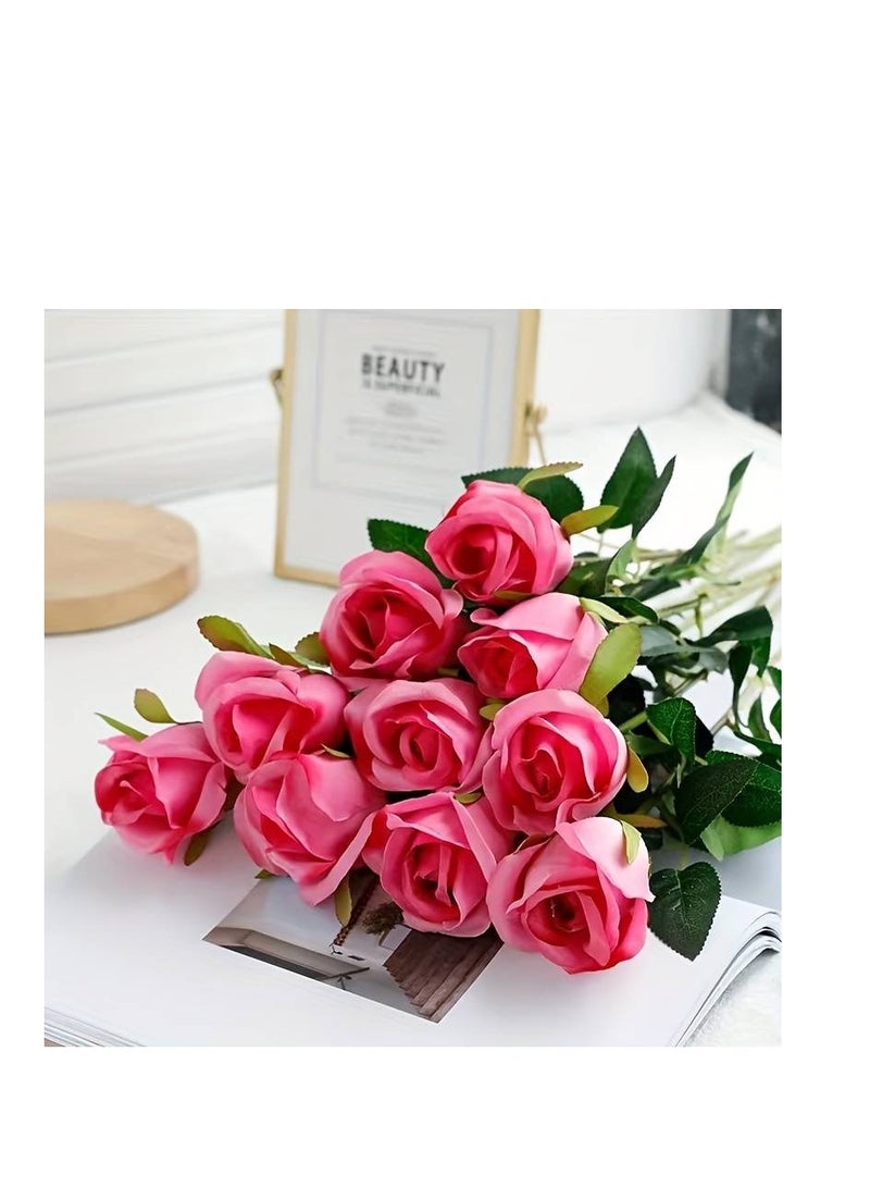 general A bouquet of 10 artificial roses to decorate vases and for decoration