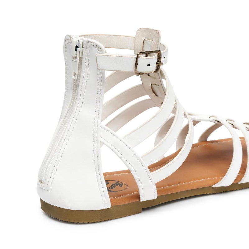 Trary Women's Sandal, Comfortable Gladiator Sandals Ankle Strap Flats Sandalias Para Mujer Beach Sandals Wide Width Open Toe Cross Strappy Sandals for Women Dressy Summer - Image 3