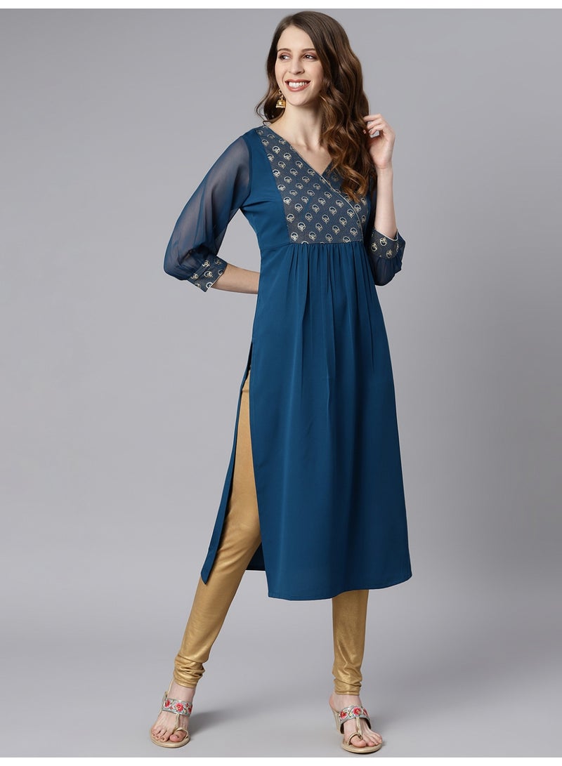 Miss Noor Indian Women Ethnic Daisy Straight Kurta  - Image 1