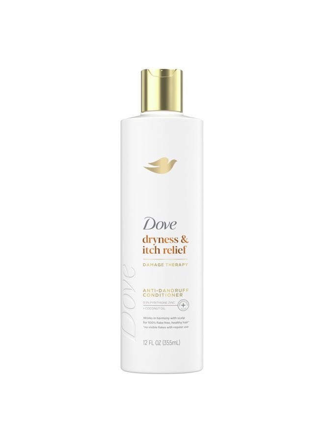 Dove Damage Therapy Derma Conditioner Dryness + Itch for Flaky Scalp with Pyrithione Zinc and Coconut Oil 12 Fl Oz - Image 1