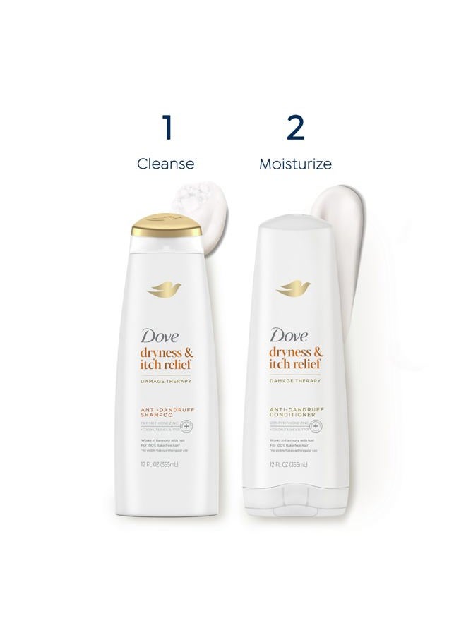 Dove Damage Therapy Derma Conditioner Dryness + Itch for Flaky Scalp with Pyrithione Zinc and Coconut Oil 12 Fl Oz - Image 5