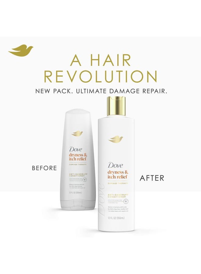 Dove Damage Therapy Derma Conditioner Dryness + Itch for Flaky Scalp with Pyrithione Zinc and Coconut Oil 12 Fl Oz - Image 3