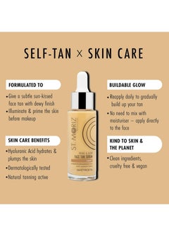 St. Moriz St Moriz Professional Face Tanner Serum - Prime & Glow Hydrating 2 in 1 Self Tan Face Serum & Makeup Primer With Hyaluronic Acid - Dewy & Natural Bronzed Face Glow (0.84 fl oz)  - Image 3